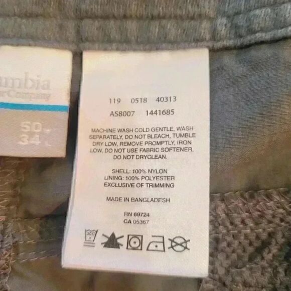 Columbia Men's Steel Gray Nylon Omni-Shade Pants - Picture 11 of 12